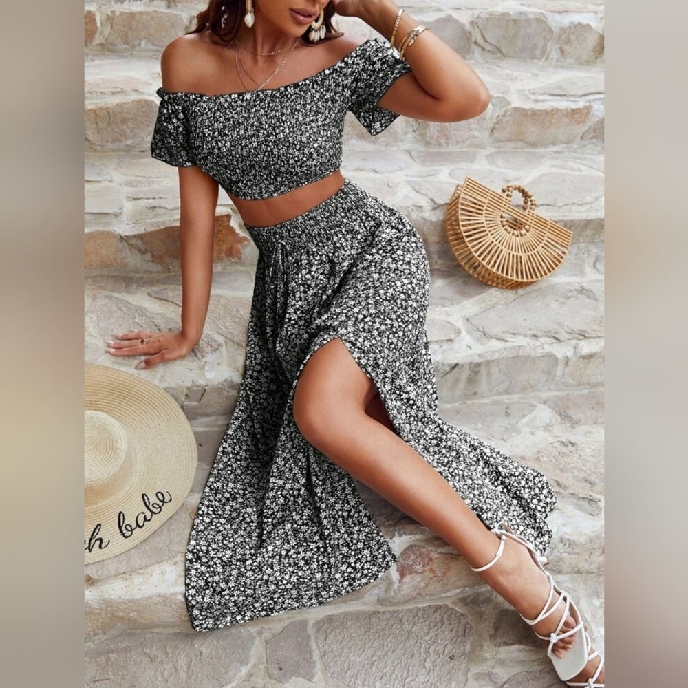 Set Floral Negro
